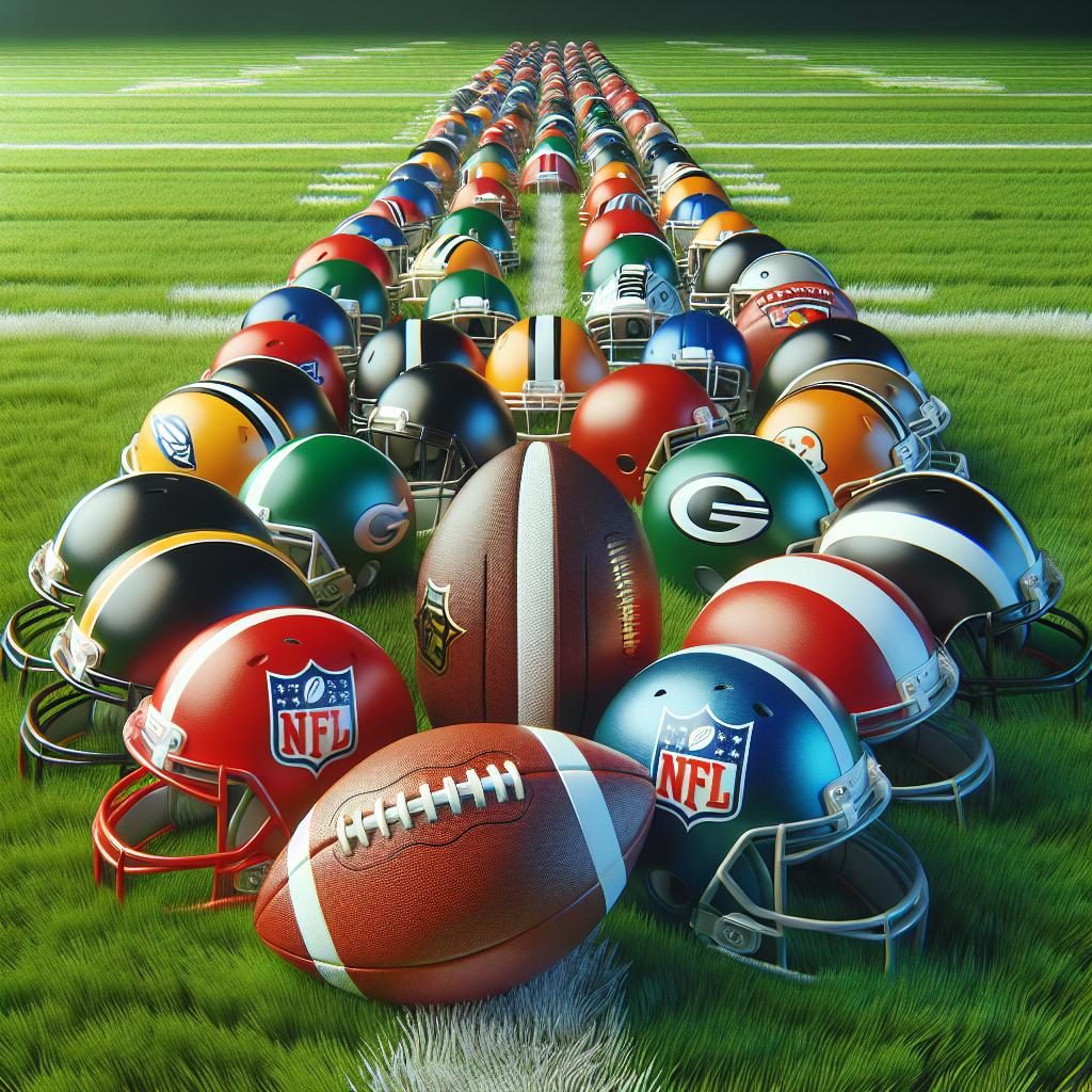 Football Helmets on Field