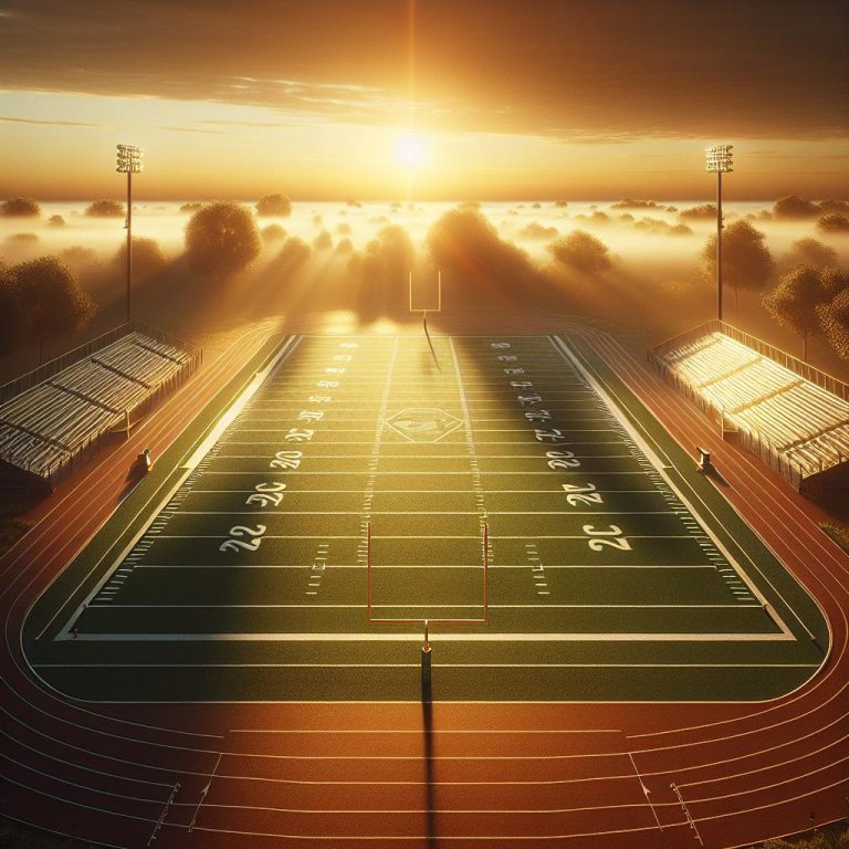 "Football Field at Sunset"