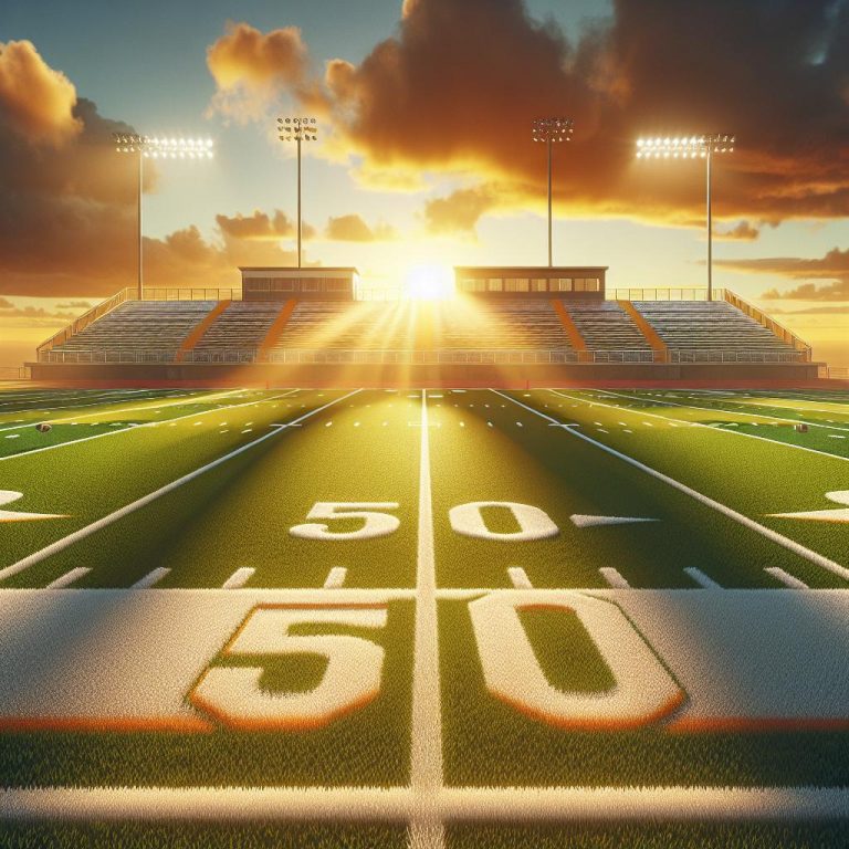 Football Field at Sunset