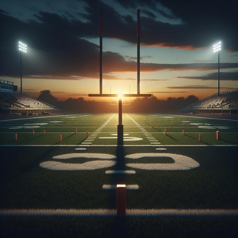 Football Field at Dusk
