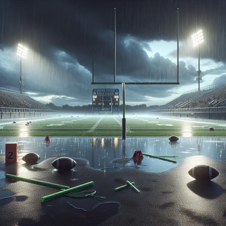 "Football Field After Storm"