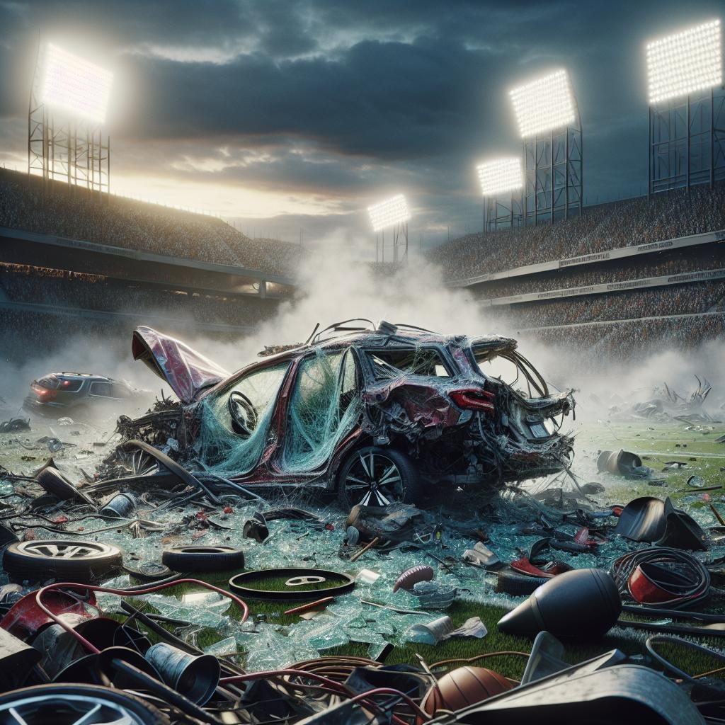 Car crash aftermath scene