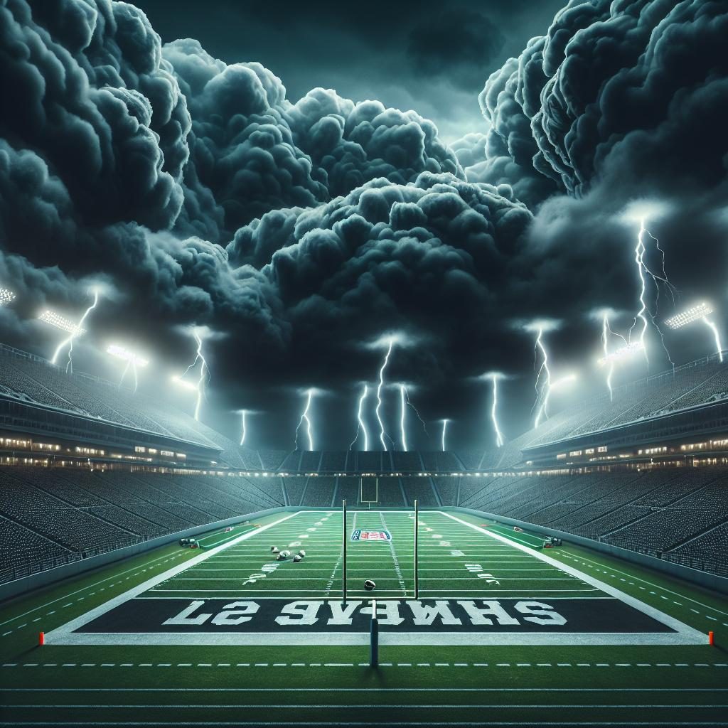 Football Field Storm Clouds
