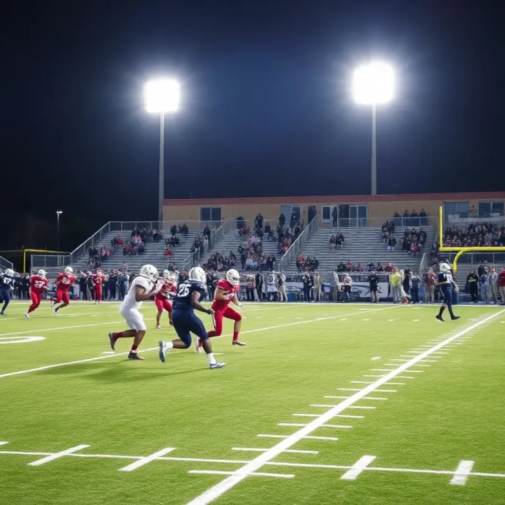 Players competing in an Arizona high school football game