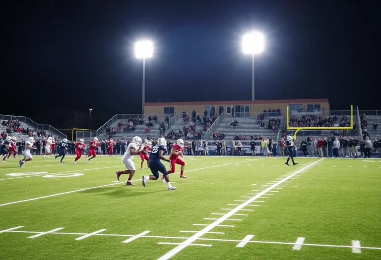 Players competing in an Arizona high school football game
