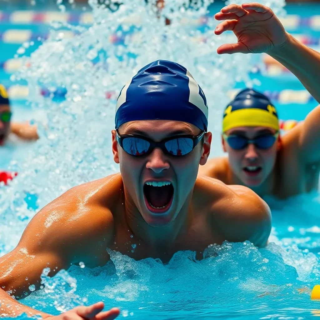 Swimmers competing at the UIL Championships