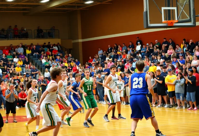 High school basketball players competing in Southern California playoffs.