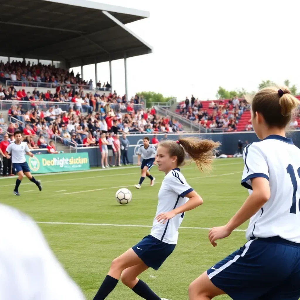Local high school soccer players competing in an all-star game.