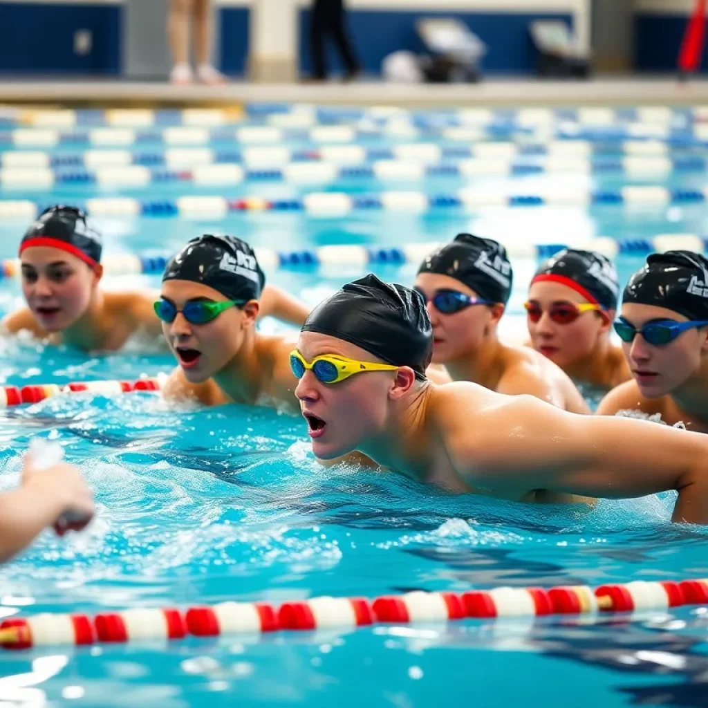 Hinsdale Central High School swimming team practices for state meet