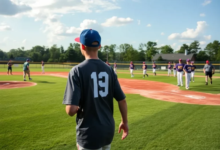 Young athletes practicing baseball on a sunny field in Mississippi