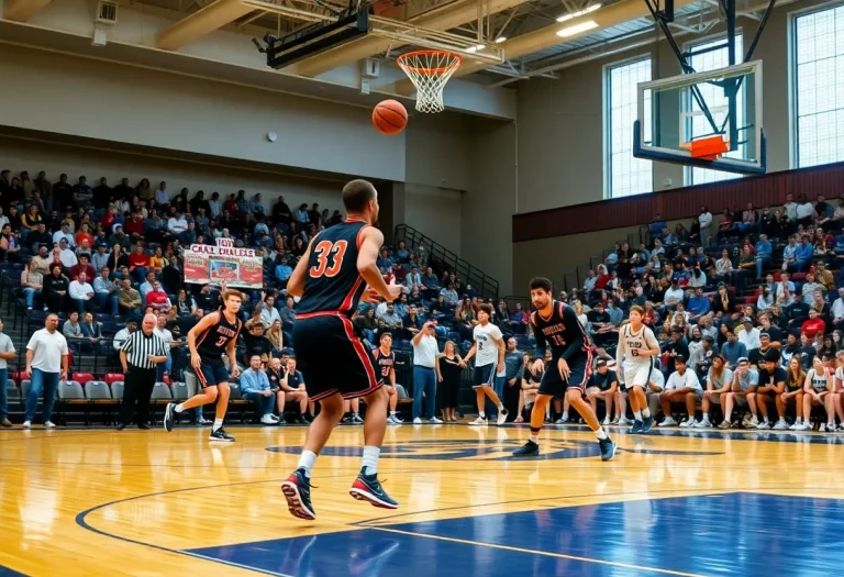 Players competing in high school basketball game in Ohio