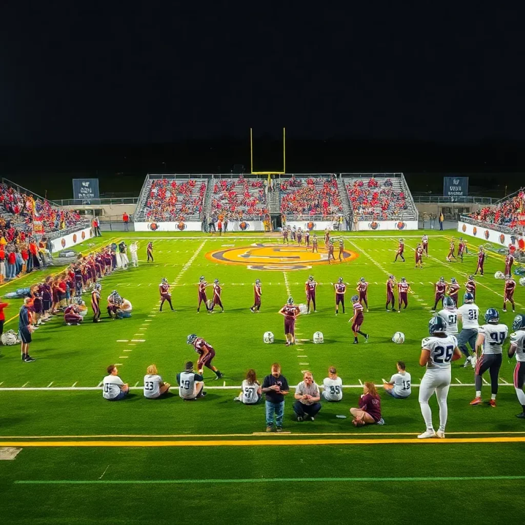 South Sumter Raiders team on the football field