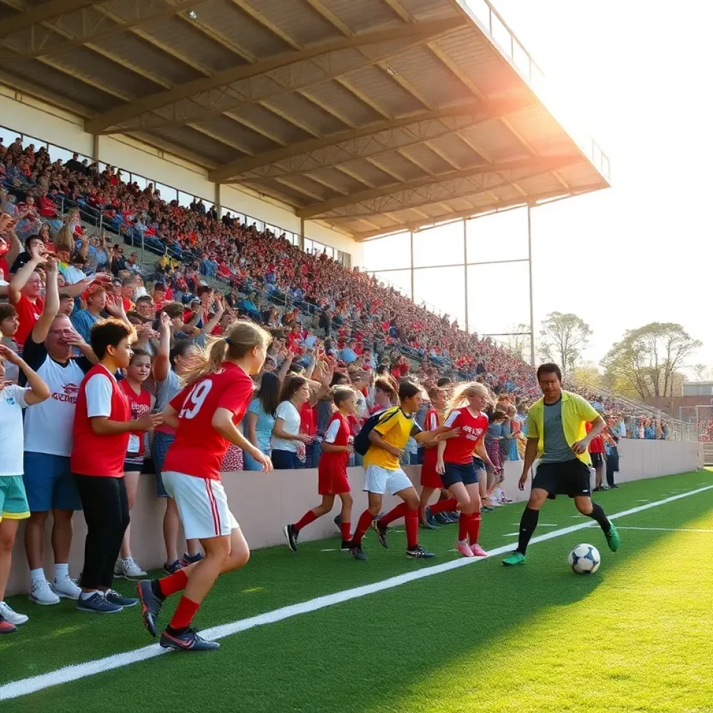 St. Joseph High School soccer team competing in a match