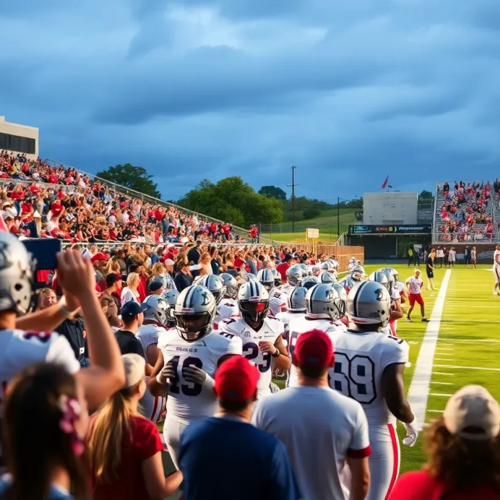 Exciting high school football game in Texas