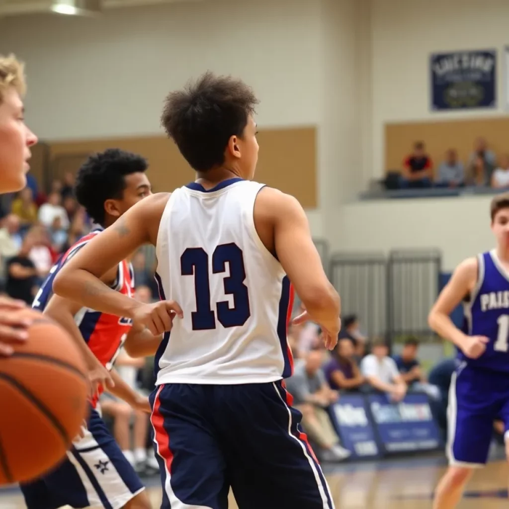 Players competing during the Texas UIL State Basketball Tournament