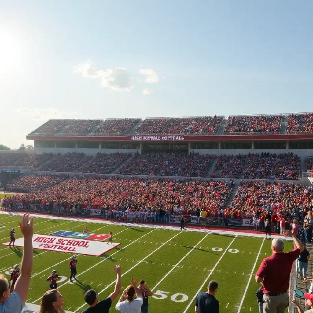 Fans cheering at a Zephyrhills Bulldogs football game