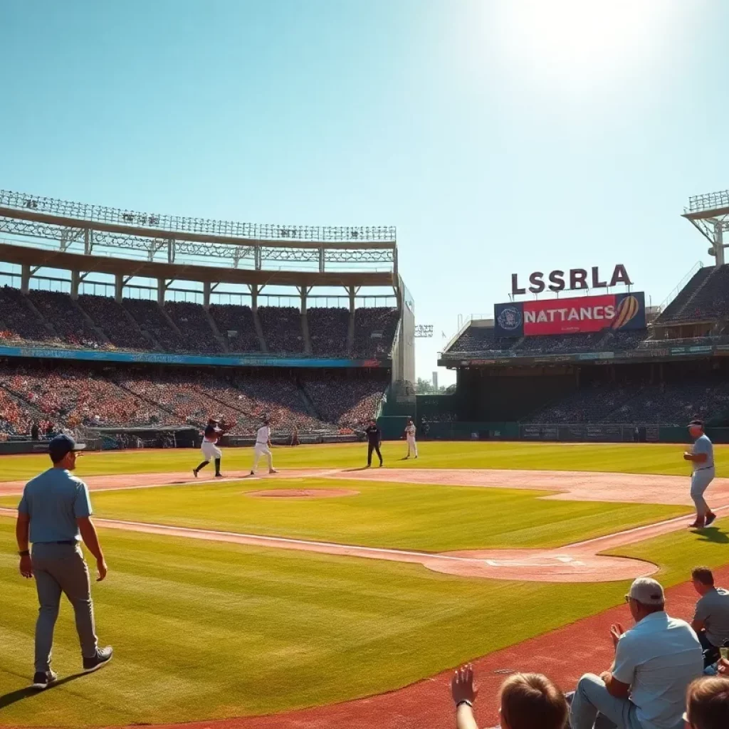 Players on the baseball field during the Tournament of Champions