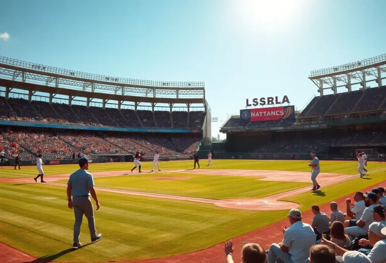 Players on the baseball field during the Tournament of Champions