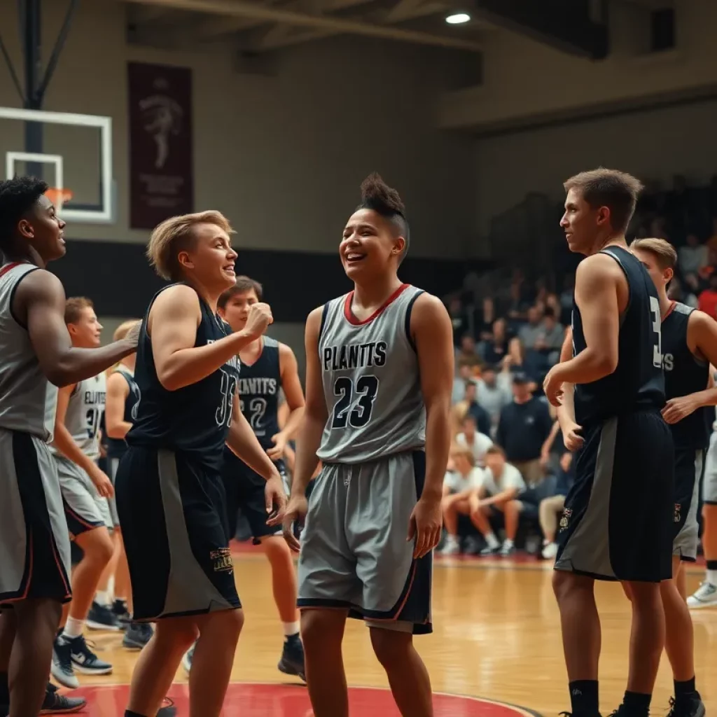 Bishop Grimes girls basketball team during a crucial game.