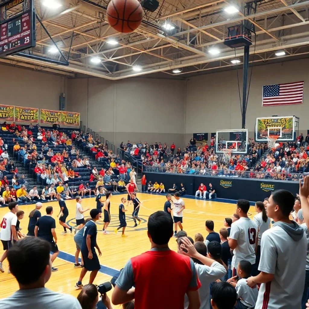 Fans cheering during a high school basketball match in Boise