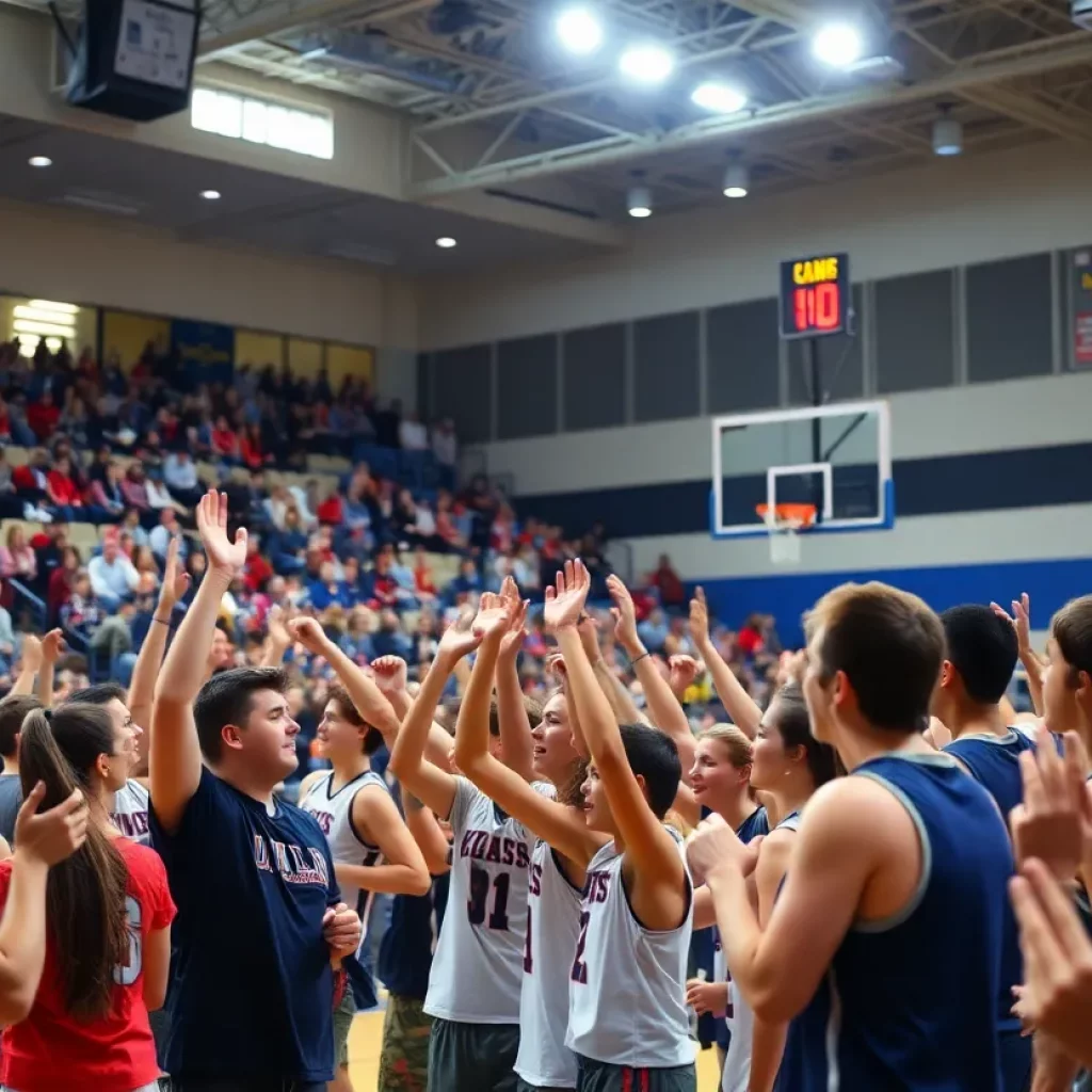High school basketball teams competing in a regional tournament