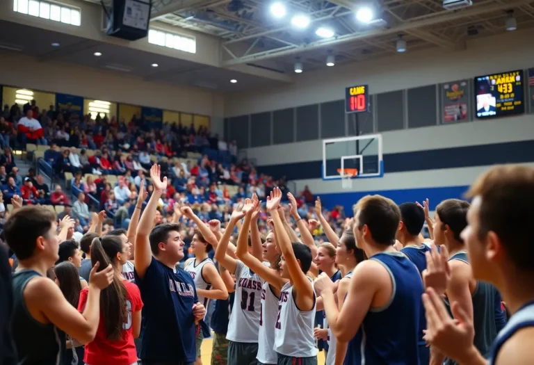 High school basketball teams competing in a regional tournament