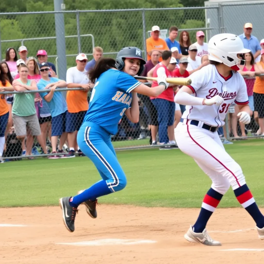 High school softball game in Central Florida