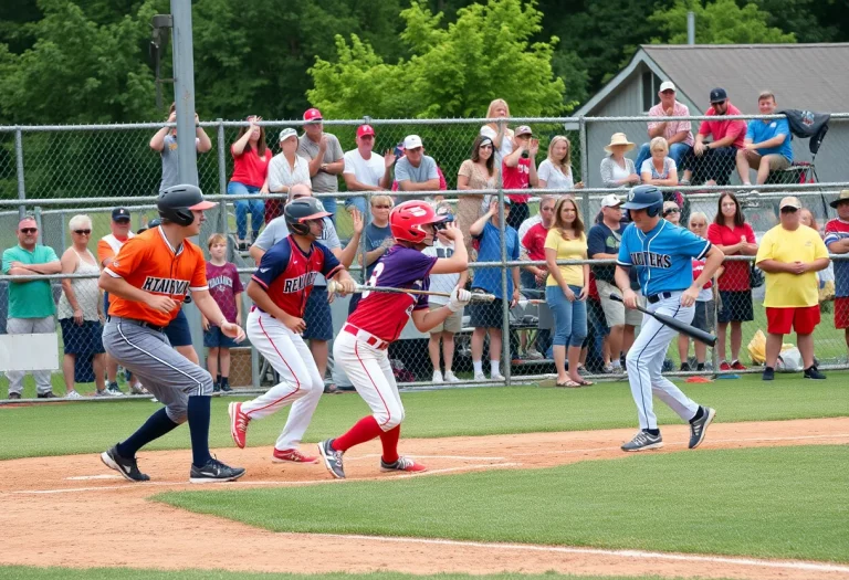 Baseball players in action during a high school game