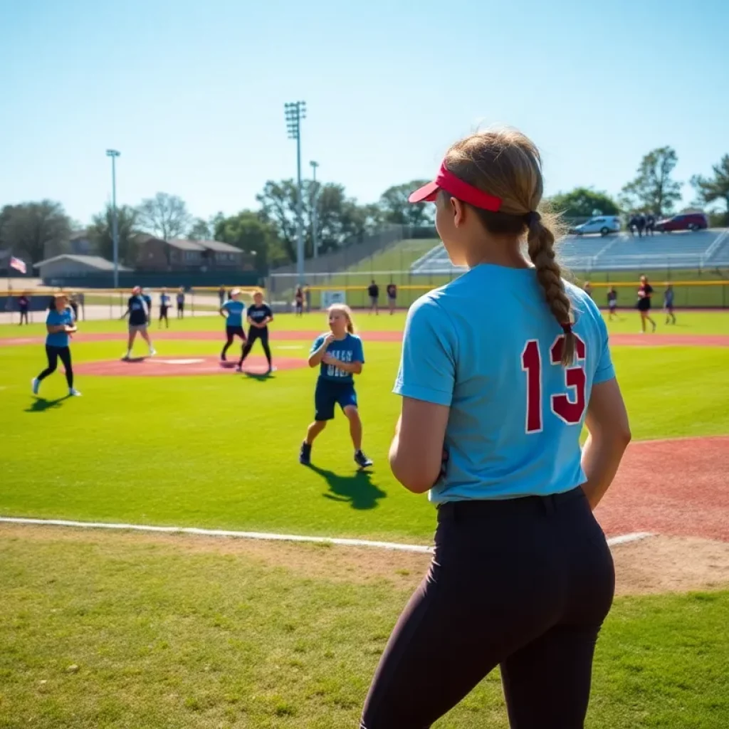 Cincinnati high school softball players in action on the field