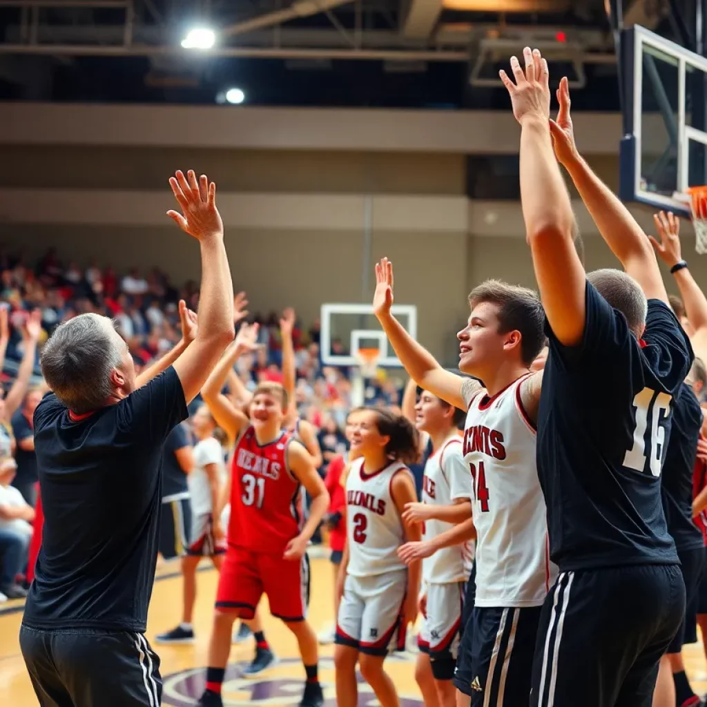 Players from different teams competing during the Class 3A boys state tournament in Oklahoma City.