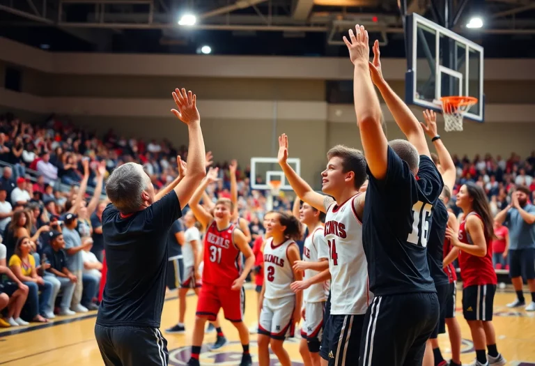 Players from different teams competing during the Class 3A boys state tournament in Oklahoma City.
