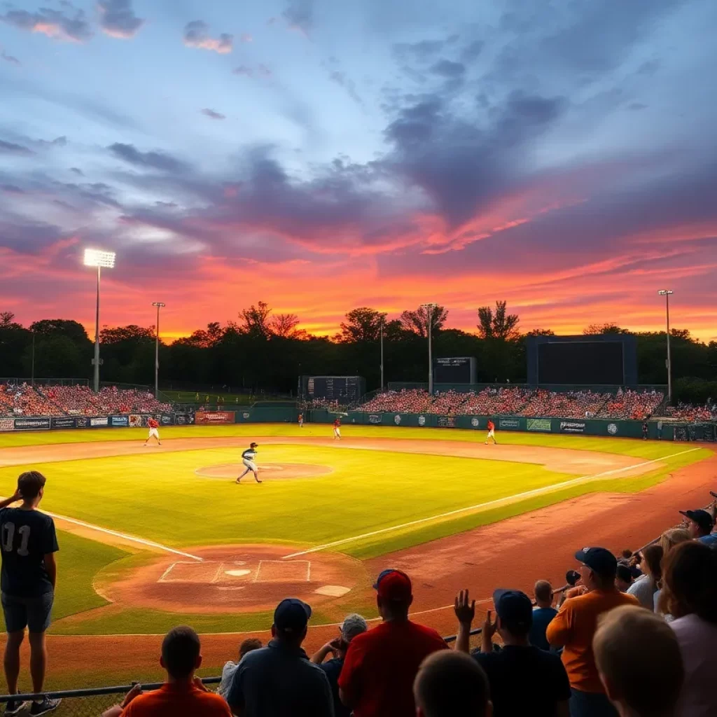 East Rowan Mustangs baseball team playing a game