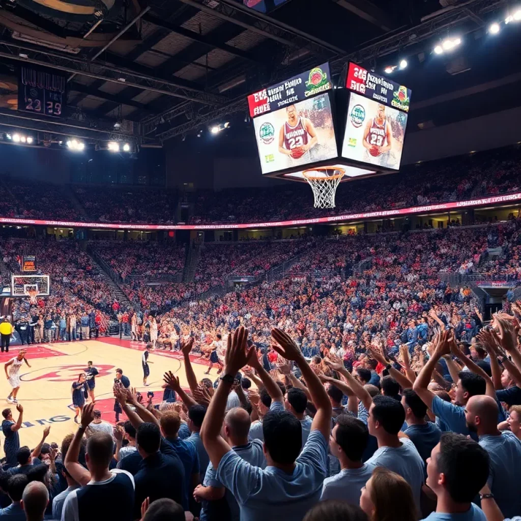Fans celebrating at Eastvale high school basketball championship game
