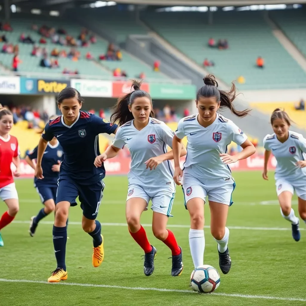 High school soccer teams playing a match in El Paso
