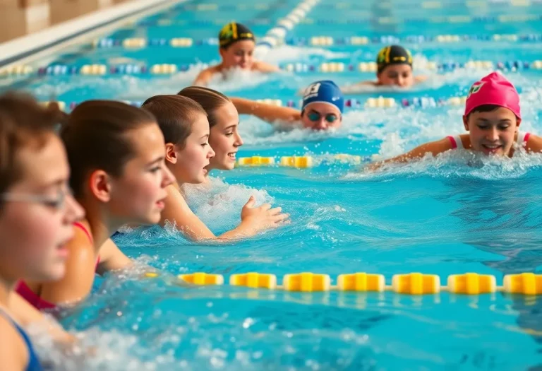 Eureka Wildcats swimming team competing at state championships