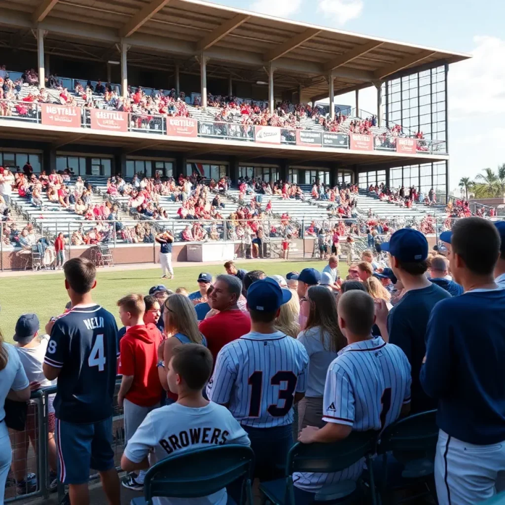 Players from Florida high school baseball teams in action during spring break