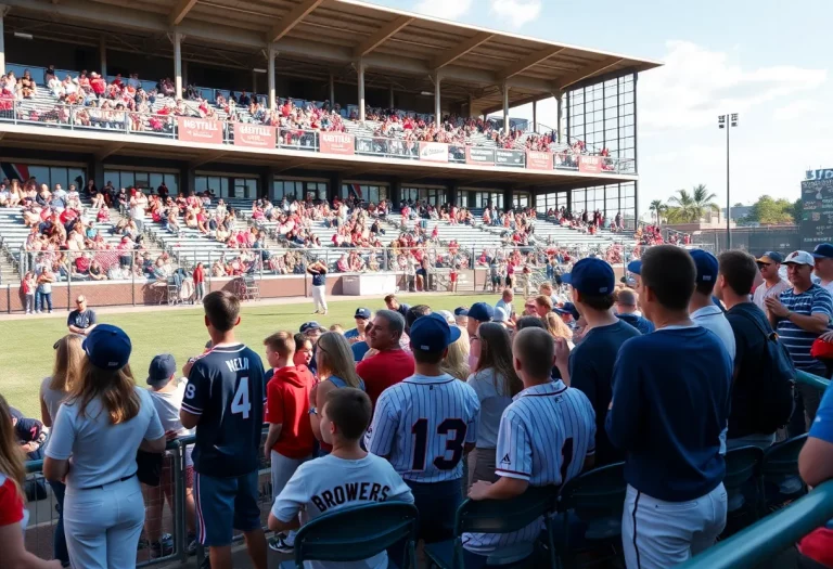 Players from Florida high school baseball teams in action during spring break