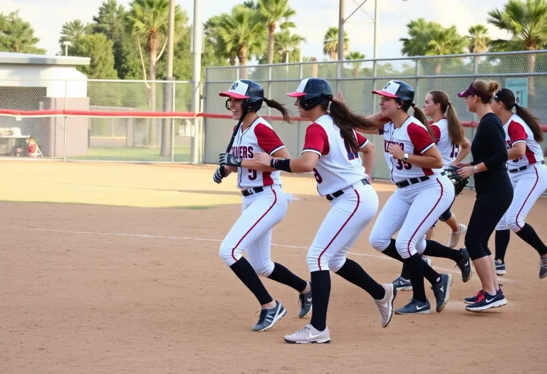 Exciting high school softball match in Florida