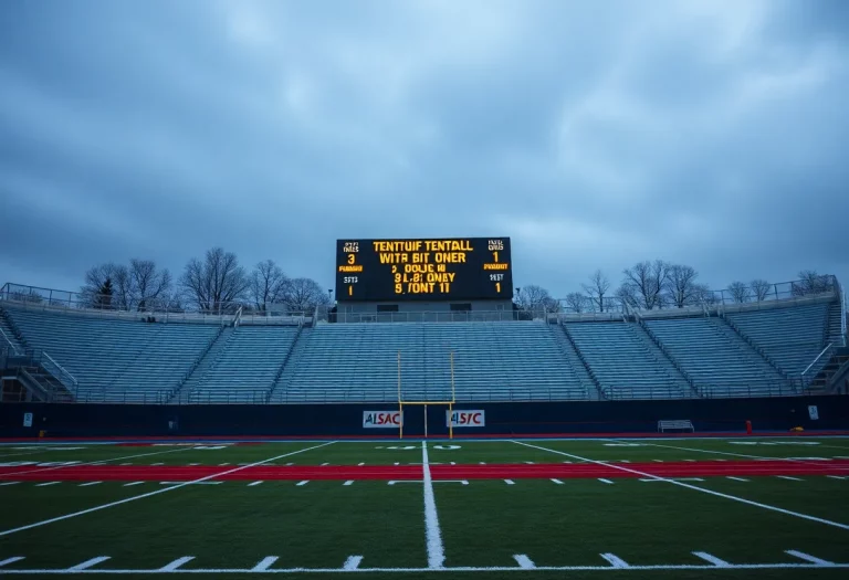 Empty football field at Edison High School during controversy