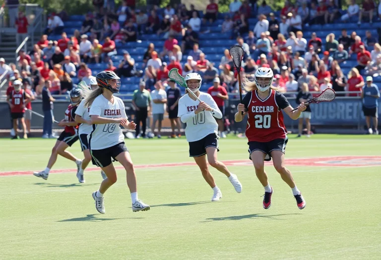 Lacrosse players in action during the Gainesville high school season