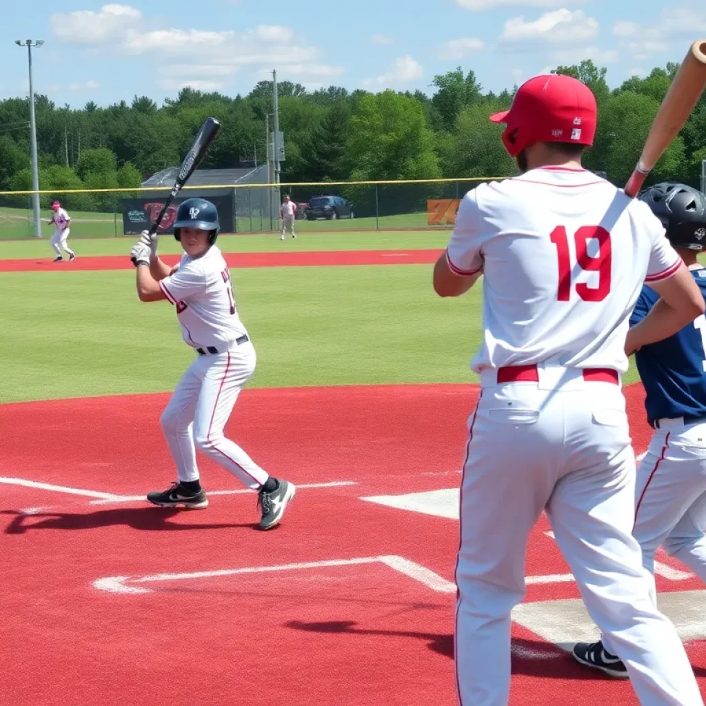 Players showcasing their skills in high school baseball