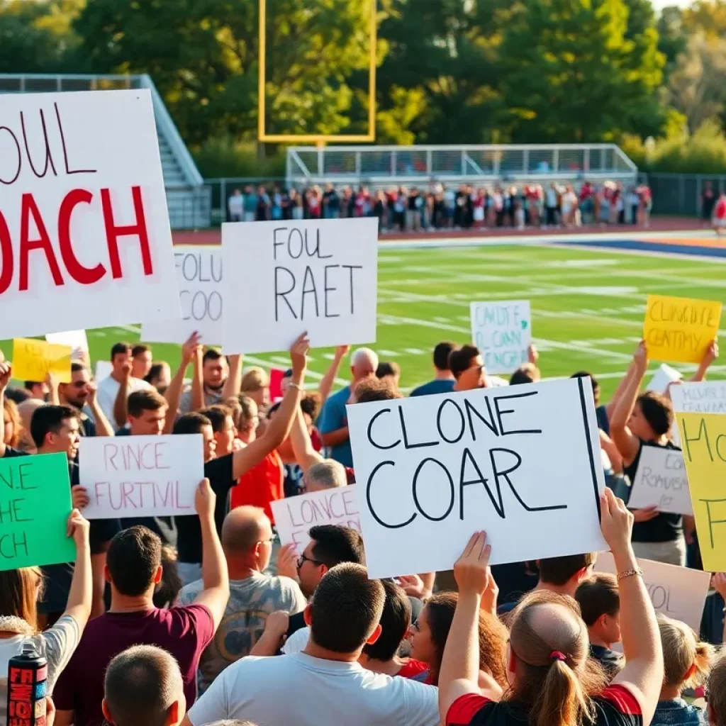 Community members show support for the football coach