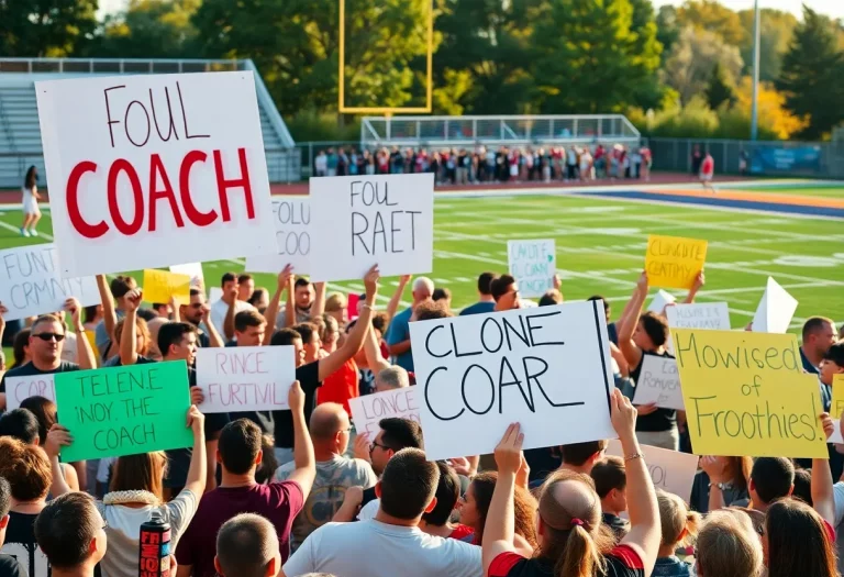 Community members show support for the football coach