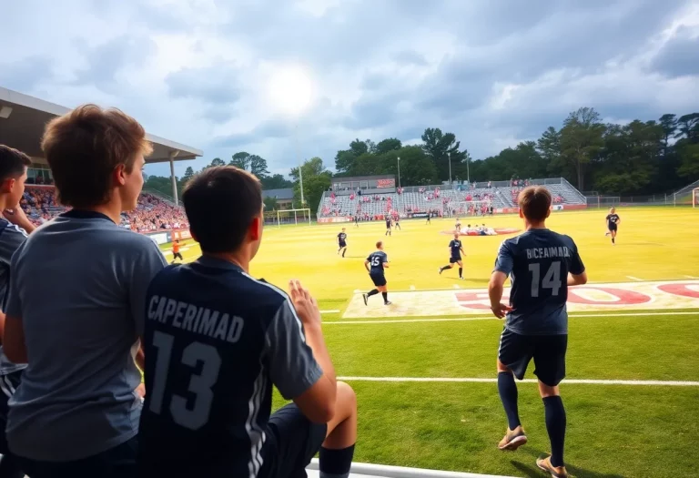 Players from Gonzales High School soccer team during championship match