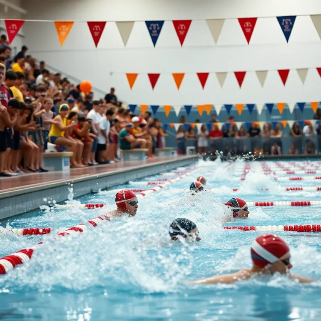Guilderland swimmer competing in a race