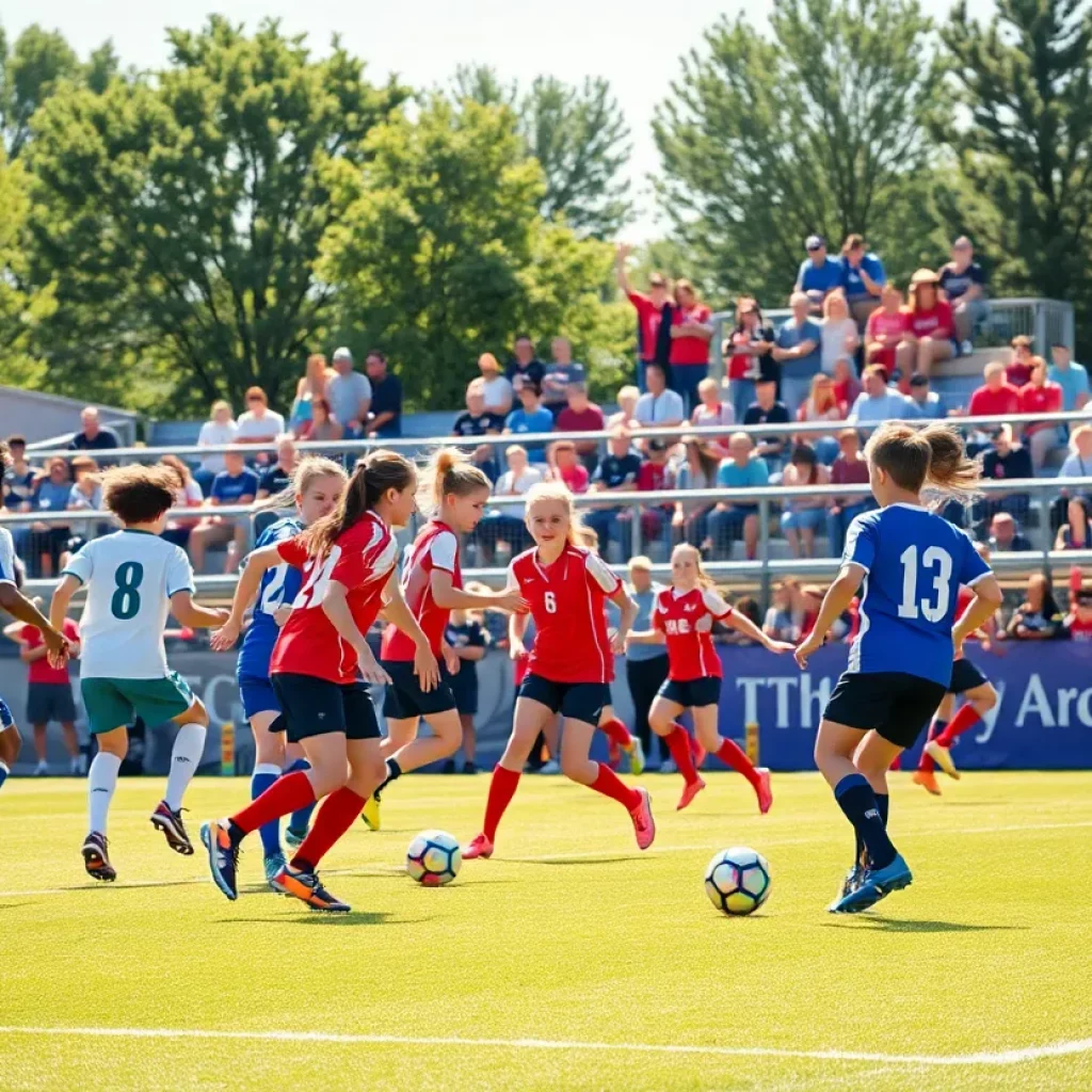 High school soccer players competing during UIL playoffs