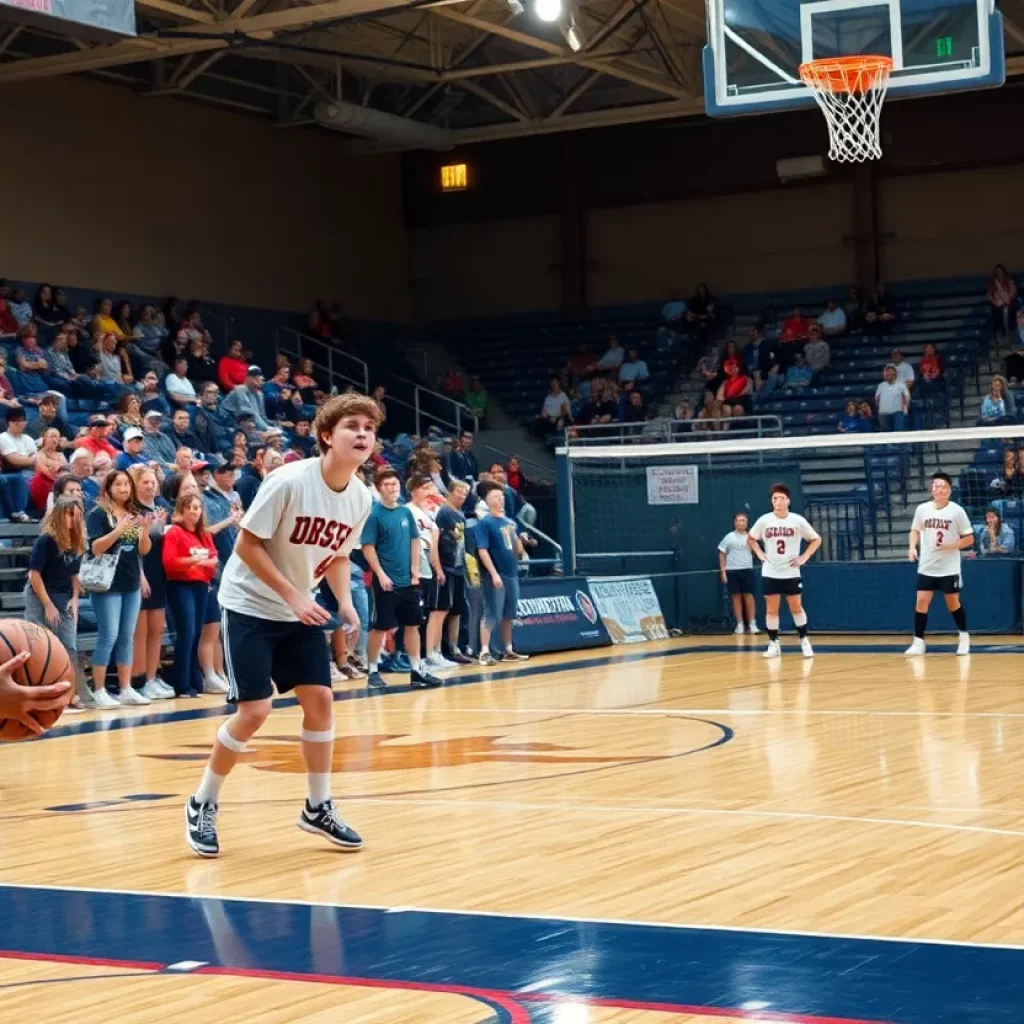 Athletes engaged in various high school sports activities