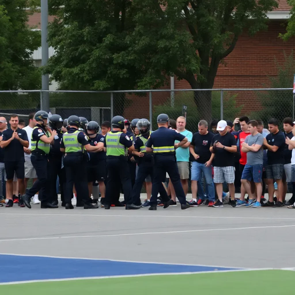 Hondo softball game with police presence