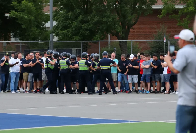 Hondo softball game with police presence