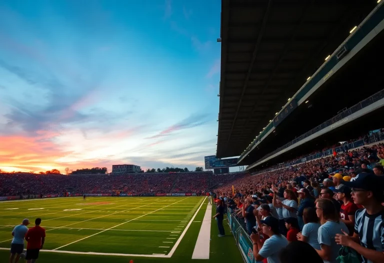 Hoover Buccaneers playing football in front of fans
